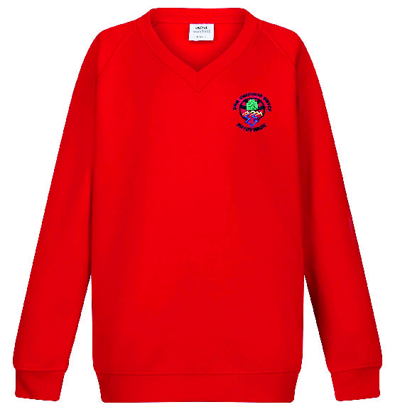 Red v neck sweatshirt store
