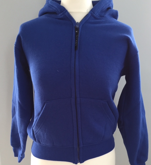 blue zip hoodie