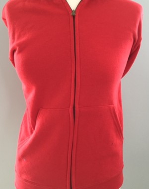 red zip hoodie